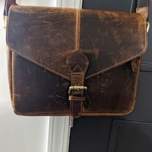 Vintage genuine leather crossbody